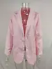 2025 Amazon Nuevo Moda Casual Europea y Americana Traje Solapa Cardigan Delgado Elegante Blazer para Mujer Primavera y Otoño