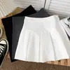 Nova Saia Plissada Slimming de Cintura Alta Estilo Coreano Estilo College Anti-Exposição Curta Linha A para Mulheres Primavera 2025