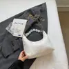 Bandolera de Hombro Perla Portátil Verano 2024 Gran Capacidad Temporada Nueva Cadena Plegada Estilo Chino Bolso Dumpling para Mujer