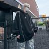 Sudadera con capucha de diseño High Street con doble cremallera para hombre y mujer en otoño e invierno, sudaderas holgadas metálicas de nicho con corte
