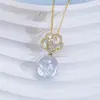 Conjunto de Três Peças de Pérolas Naturais de Água Doce: Brincos, Anel, Pingente, Colar, Flor Rosa, Estilo Barroco, Joias de Luxo