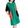 Vestido Feminino Verão Novo 2021 Tamanho Grande Roupas Femininas Solto Cobrindo a Barriga Redutor de Idade Combina com Tudo Comprimento Médio Costura Saia Base