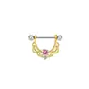Acero Inoxidable 1.6X16mm Empalmado Rosa Más Vendido Forma de U Diamante Hueco Anillo para Pezón Encaje Colgante Joyería para Piercing