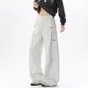 Pantalones de chándal grises estilo americano para hombre 2026 Otoño temprano Nuevos pantalones de chándal de pierna recta holgados para adolescentes Pantalones casuales versátiles de pierna ancha