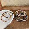 Pulsera de Piedra Natural Hecha a Mano Original China Pulsera Obsidiana Tobillera Collar para Hombre y Mujer Pareja Cuentas Redondas Pulsera de Ágata