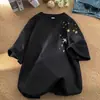 Camiseta de Algodón Pesado Estilo Americano de Manga Corta para Hombre Verano Nuevo Estilo Chino Moda Nacional Hombro Sentido del Diseño Camiseta Adolescente Manga Corta