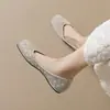 Sapatos Baixos Femininos Weiwei Girl 5933-22 Bico Fino Slip-On, Mocassins Estilo Fada com Strass e Bico Baixo, Solas Macias