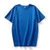 Camiseta Gola Redonda Manga Curta Cor Sólida Opaca Algodão Puro 220g Unissex Camisa Base Branca Pura Espessa Marca Tendência