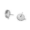 Aretes de Corona de Acero Inoxidable con Gema de Tiempo al por Mayor Aretes de Gema Redondos Accesorios de Joyería DIY