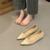 Salto Stiletto Fino Suave Pontudo Estilo Francês 2025 Primavera e Outono Novo Popular Raso Respirável Elegante para o Dia a Dia Salto Alto
