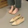 Tacones de Aguja Estilo Francés Puntiagudos Estilo Suave Patchwork 2025 Primavera y Otoño Nuevos Populares Corte Bajo Elegantes para la Oficina Tacones Altos