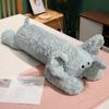 Muñeco de Gato de Dibujos Animados Acostado en la Cama, Niño y Niña Elefante Durmiendo en la Cama, Almohada para Piernas de Lado, Almohada Larga