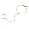 Diseño Exclusivo Simple Europeo y Americano Pulsera Explosiva Acero Inoxidable Chapado en Oro de 18K Cadena de Nariz de Cerdo Pulsera de Anillo Una Cadena para Mujeres