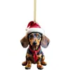 Decoração de Natal Transfronteiriça para Cachorro Árvore de Natal Pingente Acrílico Plano Presente de Natal Decoração Ornamento Pendurado