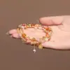 Pulsera de Cristal de Doble Capa para Mujer, Estilo de Lujo Ligero de Nicho, Nuevo Modelo 2026, Pulsera de Amistad Apilable con Cuentas