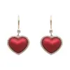 Pendientes Rojos de Amor para Mujer 2024 Nueva Moda Pendientes con Forma de Corazón Joyería para Orejas Pendientes de Primavera