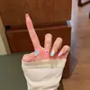 Gelatina de Leite Francesa 30 Peças Unhas Usáveis Contas de Vidro Olho de Gato Novo Estilo Manicure Pronta Pontas de Unha Atacado