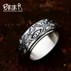 Guerrero de Acero nuevo anillo giratorio de acero inoxidable al por mayor europeo y americano retro Ojo del Diablo anillo de titanio para hombre