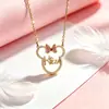 Collar con Colgante de Letra con Cabeza de Ratón Estilo Personalizado Europeo y Americano Collar con Colgante de Diamante con Nombre Personalizado Regalo de Cumpleaños