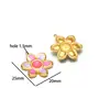 Suministro Exclusivo Transfronterizo de Acero Inoxidable Color Dorado Flor de Cinco Pétalos Colgante de Piedra Preciosa Accesorios para Collares Pulseras Joyería Venta al por Mayor