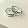 Anillo Diario Gato y Perro Anillo de Pareja Gatito Cachorro Diseño de Nicho Ins Anillo Abierto Ajustable para Dedo Índice