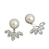 Pendientes de Perla Francesa y Circonita Estilo Vintage Ligero Mediados de Siglo Lujo Accesible Estilo Femenino Dos Formas de Usar Pendientes de Alta Gama