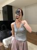 Hers# Chaleco Camisola de Cuello Colgante Forma de I para Mujer Cómodo Transpirable Cubriente Hilo de Leche Algodón Chaqueta para Niñas Explosiones de Microempresa