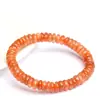 Pulsera de Cuentas de Ábaco de Piedra Solar Natural de Cristal Hongchu Rodaja de Mica Naranja Amarilla Pulsera de Piedra Lunar Naranja Venta al por Mayor