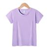 Camiseta lisa de algodão penteado para crianças, gola redonda, manga curta, cor sólida, para meninos e meninas, roupas de classe para crianças maiores, um top de verão