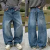 Pantalones de mezclilla anchos, lavados, de nuevo estilo americano, diseño minimalista, versátiles, duraderos y únicos para hombre