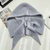 Chapéu e Cachecol Vermelhos de Peça Única Transfronteiriços para Mulheres, Chapéu de Lã Fashion de Peça Única, Chapéu de Tricô Quente e à Prova de Frio para Outono e Inverno