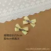 Pin para el pelo de niña estudiante con temperamento dulce, borde de oreja de madera amarillo claro, pinza de par de lazo pequeño, pinza de borde, pinza para flequillo