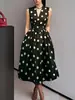 Vestido de Verano sin Mangas de Lunares Estilo Hepburn Retro con Dobladillo Amplio - Sitio Independiente de Amazon Transfronterizo Europeo y Americano
