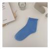 Calcetines rizados color crema calcetines de media caña para mujer calcetines de algodón modernos otoño estilo universitario JK color sólido medias para niña