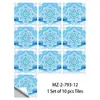 Pegatinas de Azulejo con Patrón Octagonal de Mandala Azul Mediterráneo para Paredes de Cocina y Baño, Pegatinas de Pared Autoadhesivas Impermeables y a Prueba de Aceite