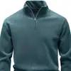 Sudadera de Manga Larga con Cuello Alto y Media Cremallera para Hombre, Otoño e Invierno, Nueva, Cuello Alto, Transfronteriza, Moderna, Versátil, Parte Superior de Forro Polar para Hombre
