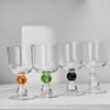 Copa vintage medieval mesopotámica de cristal con cuentas copa de cristal copa de champán copa de vino tinto copa para bebidas frías copa para vino de frutas copa de vino pequeña