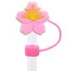 Nuevo Dibujo Animado Flor Rosa Goma Suave PVC Tapa de Popote de Moda, Desmontable 8/10mm Cubierta de Popote a Prueba de Polvo para Fiesta