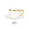 Taza de Cerámica Estilo Europeo con Borde Dorado, Juego de Taza y Platillo de Café Estilo Inglés de Hueso, Vaso de Agua y Platillo para Hotel, Regalo Festivo, Uso Doméstico