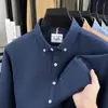 Camisa de Manga Larga Oxford de Alta Gama 100% Algodón Puro para Hombre, Lisa Casual de Negocios Cepillada, Estilo Ropa de Trabajo, Moderna