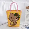 Bolsa Tejida Nueva de Fábrica Bolsa Cuadrada Pequeña Bolsa de Cesta de Plástico para Verduras Color Cesta Pequeña Coincidencia de Foto Bolsa de Playa Bolsa de Mujer