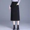Falda Lápiz de Pierna Recta con Abertura 2026 Nuevo Estilo Primavera y Otoño Falda Midi de Gama Alta y Súper Elegante para Mujer