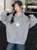 Casaco Infantil Primavera e Outono 2026 Novo Estiloso Menina Crianças Médias e Grandes Cardigan Roupas Moletom com Capuz Roupas de Outono Top