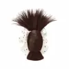 Grampo de Cabelo Peruca de Rabo de Cavalo Baixo com Bolinhas Pretas e Brancas, Estilo Penteado Despojado, Natural e Volumoso
