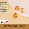 Cuentas de barril huecas de plata 925 chapada en oro con circonita, diseño de flor de ciruelo, con agujero pasante, cuenta espaciadora, cuenta suelta, accesorio de pulsera DIY estilo antiguo