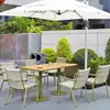 Conjunto de Mesa e Cadeiras Externas para Pátio, Ar Livre, Cadeiras de Rattan Modernas, Mesa de Centro, Adequado para Chá de Leite, Café, Refeições, Assentos Externos de Hotel
