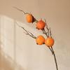 Adornos de Caqui Fruta Decoración de Pasillo Flores Falsas Jarrón Decoración Arreglo Floral Sala de Estar Mueble de TV Ramas Secas