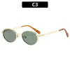 Nuevas Gafas de Sol Metálicas Estilo Hong Kong Ovaladas de Moda Retro Gafas de Sol para Hombres y Mujeres Protector Solar Gafas de Sol para Exteriores Gafas de Sol de Red Transfronteriza