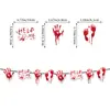 2025 Halloween Nuevo Diseño de Fiesta de Horror Sangrienta Bandera de Cumpleaños de Mano Sangrienta Juego de Adornos de Panal Venta al por Mayor