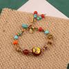 Pulsera de Piedra Natural Estilo Étnico Tibetano Nuevo Retro Simple Personalidad para Hombre y Mujer Serie Cuentas Nepalés Tejida